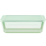Pyrex® Simply Store® Tinted 11-cup Rectangle Storage with Green Plastic Lid